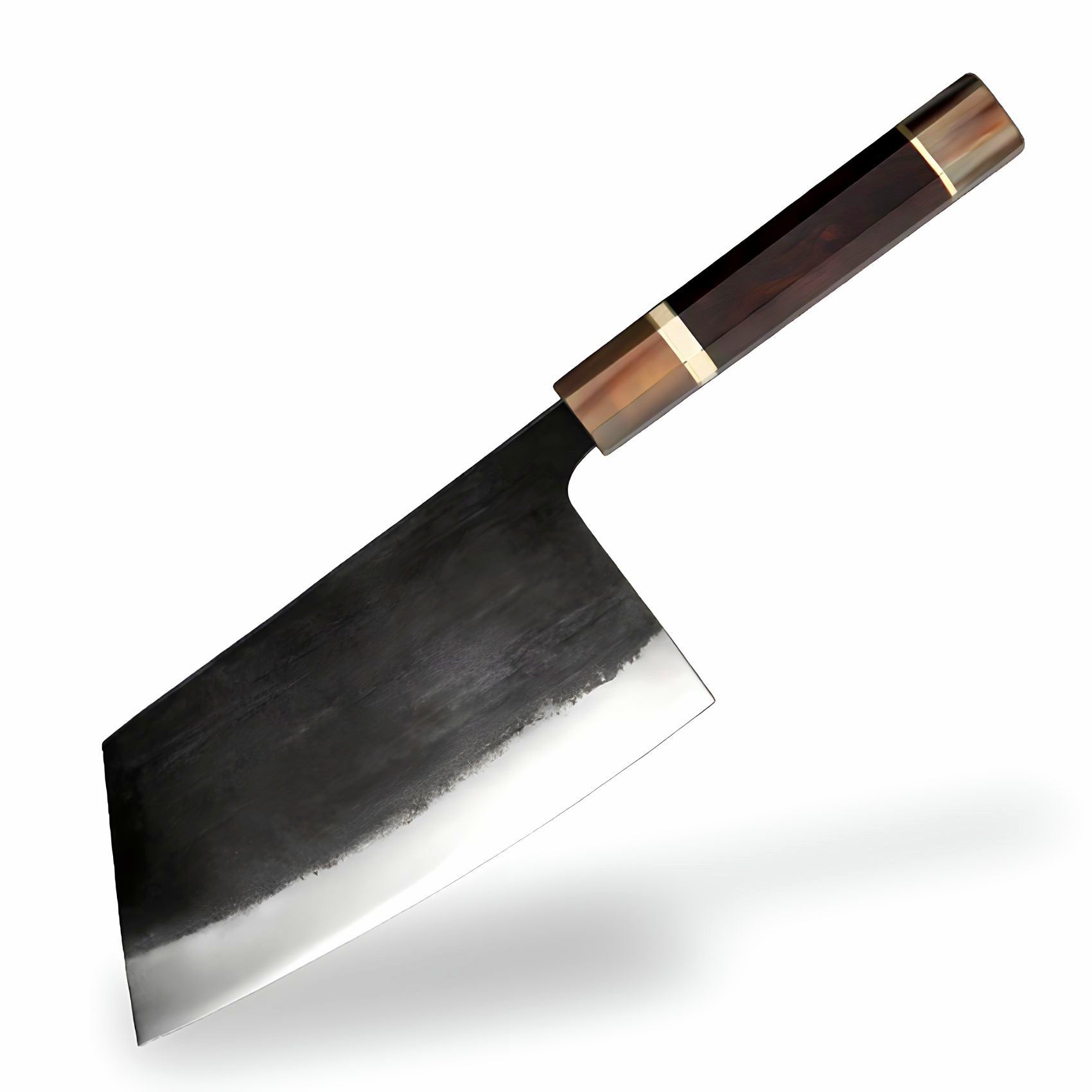 Chinese multi-purpose cleaver, carbon steel and ebony wood