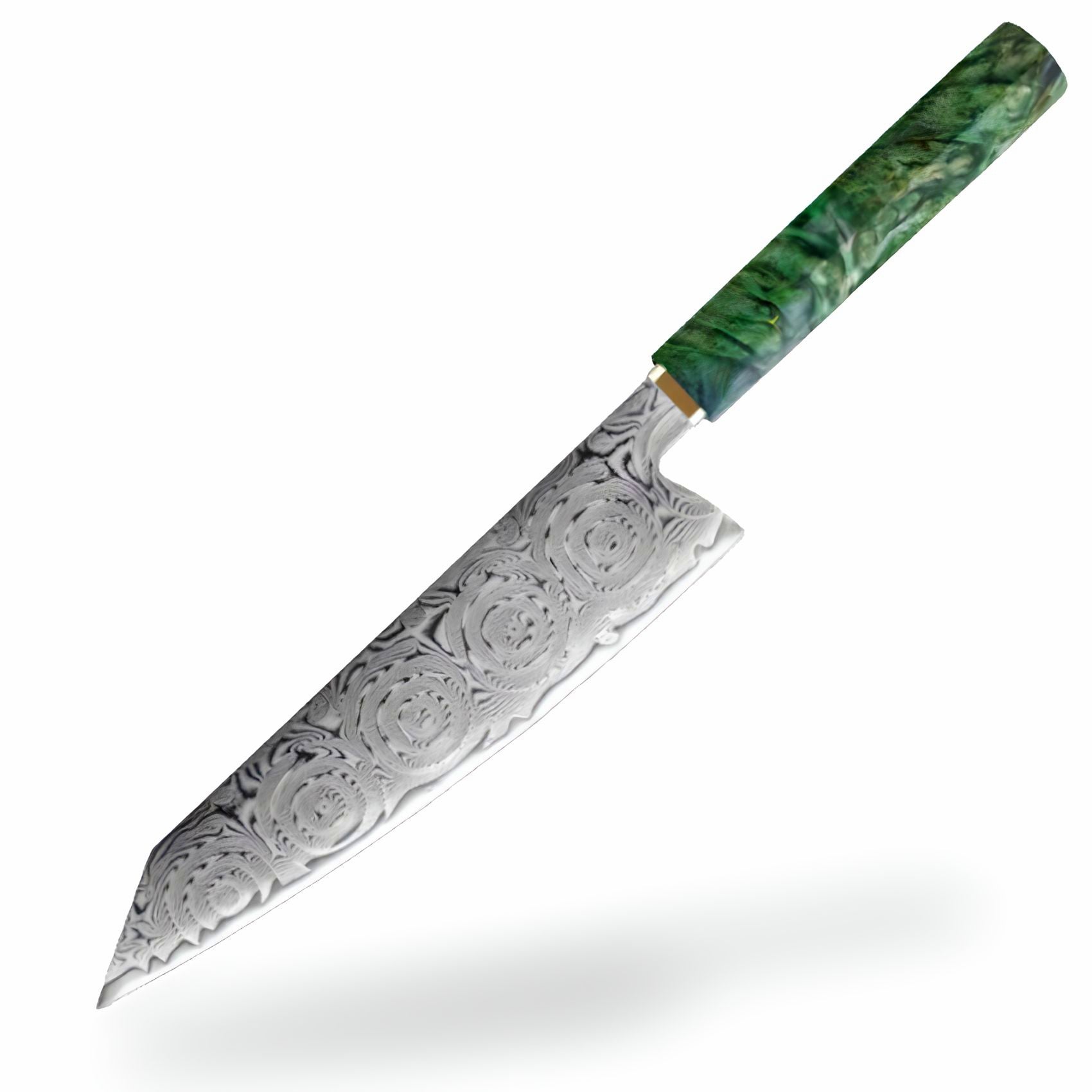 8'' kiritsuke knife, stabilized wood and copper