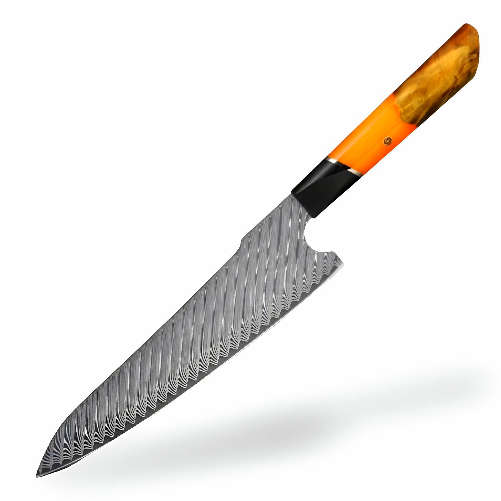Japanese chef's knife 8.2'', wood and epoxy - 3-tone handle