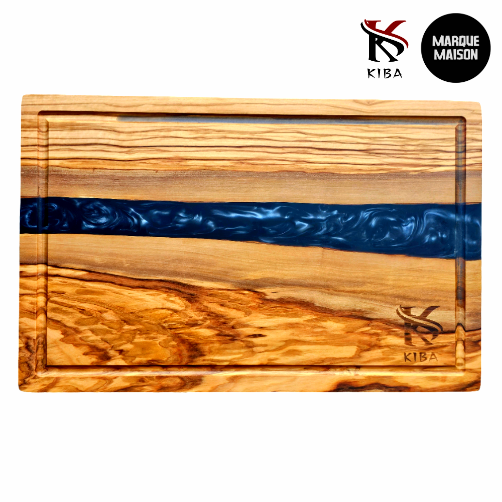 Cutting board, olive wood and black epoxy (Large format)