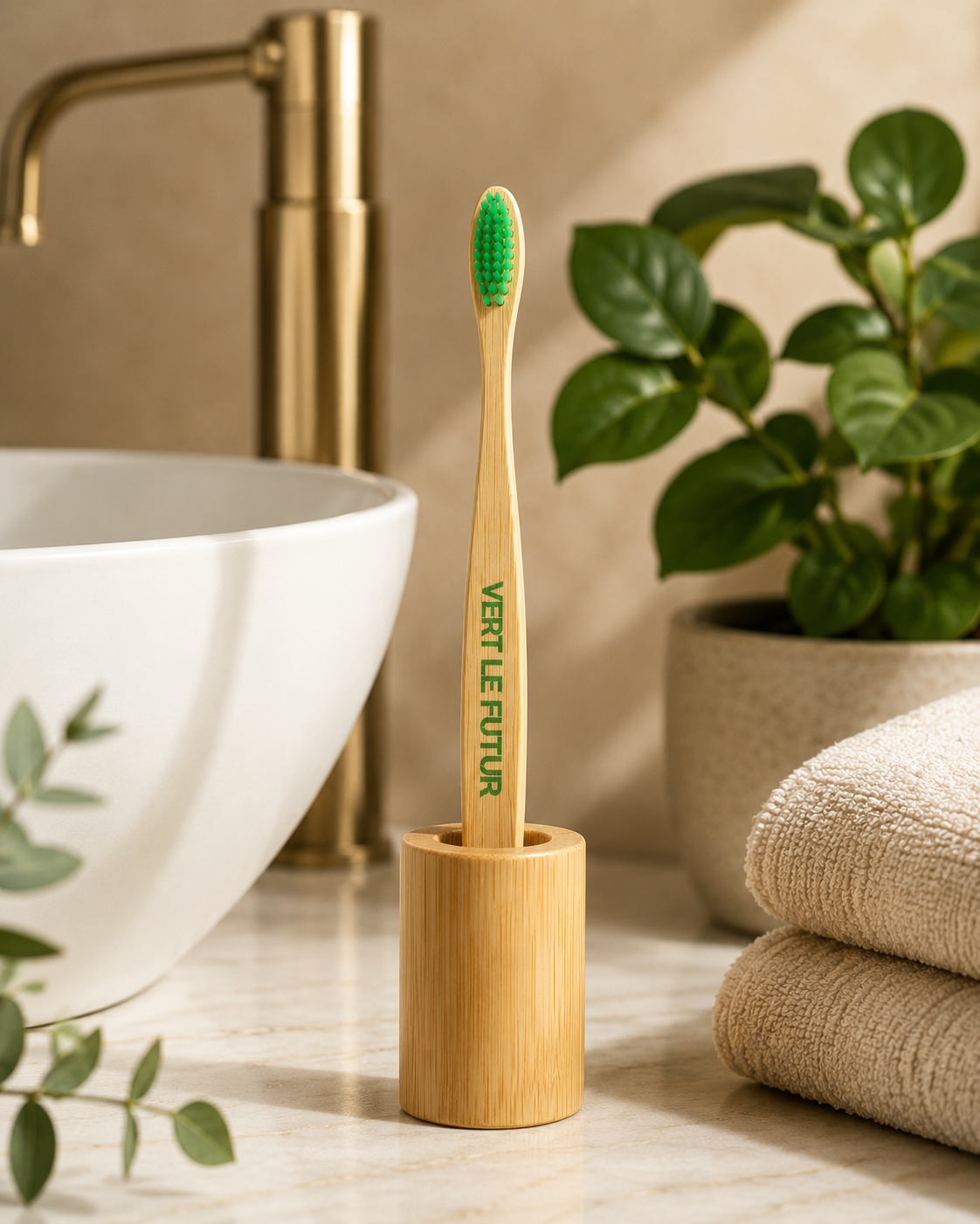 Brosse à dents en bambou à mailles souples, 1 pièce