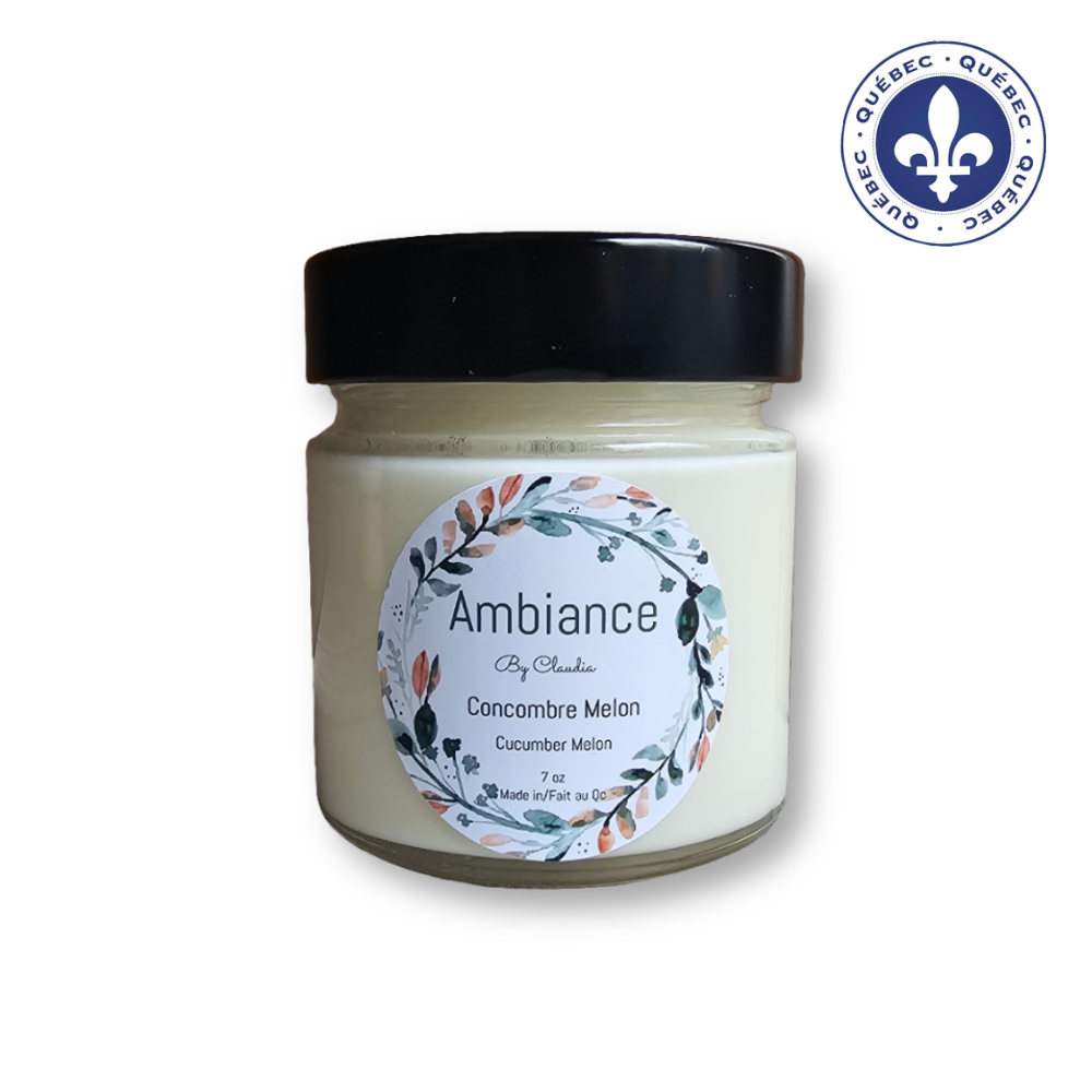 Chandelle en cire de soja - concombre melon
