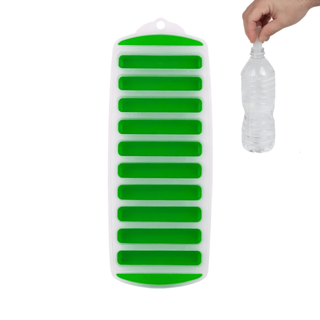 ice tray for water bottle in silicone - bac à glaçons en silicone vert pour bouteille d'eau