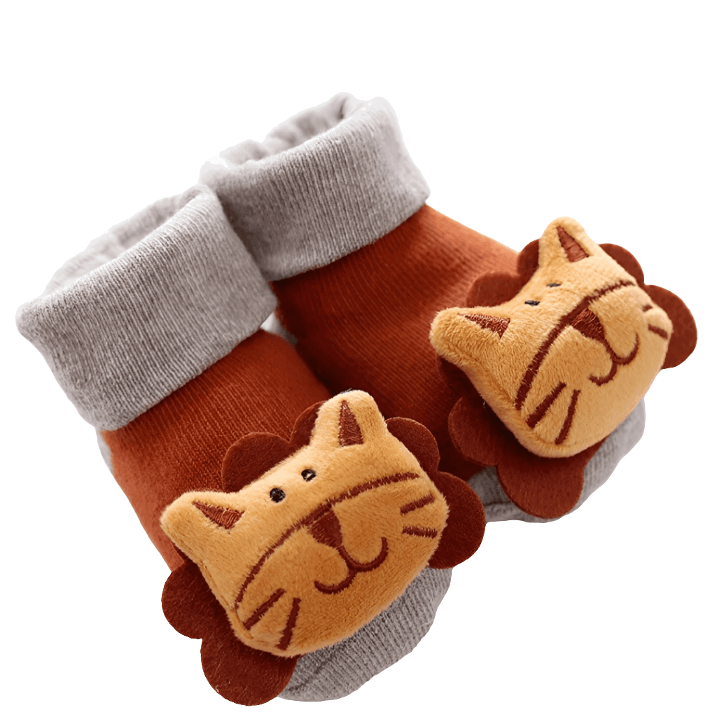 2 bas pour bébé avec chaton - 2 baby socks with cats on it