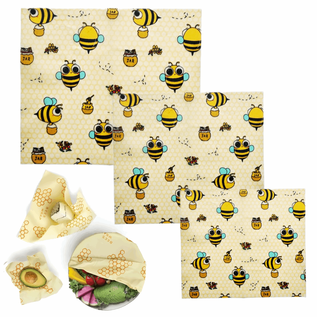 3 beewax wrap food  - 3 couvre plat en cire d'abeilles