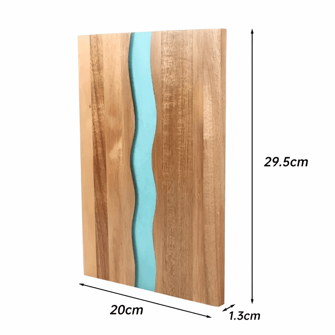 dimensions wood and epoxy cutting board - bois et epoxy planche à  découper dimensions