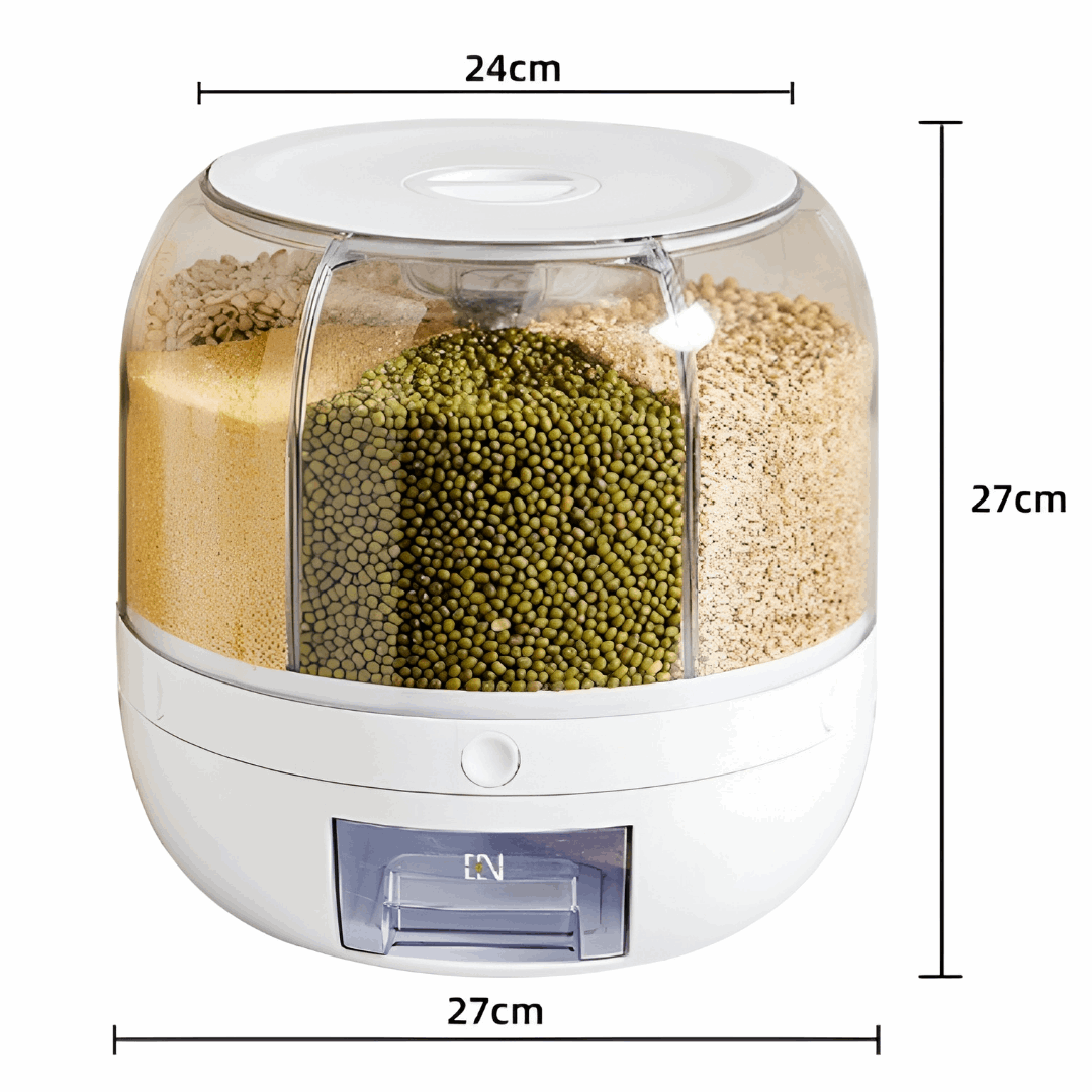 measurement rice dispenser 360 blanc - dimensions distributeur de riz 360 blanc - vlf shop