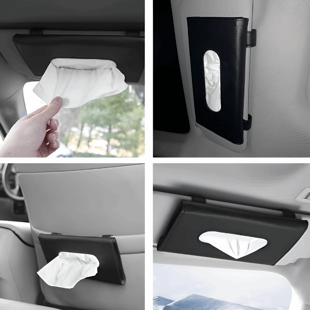 4 images car tissue holder - support à kleenex pour voiture
