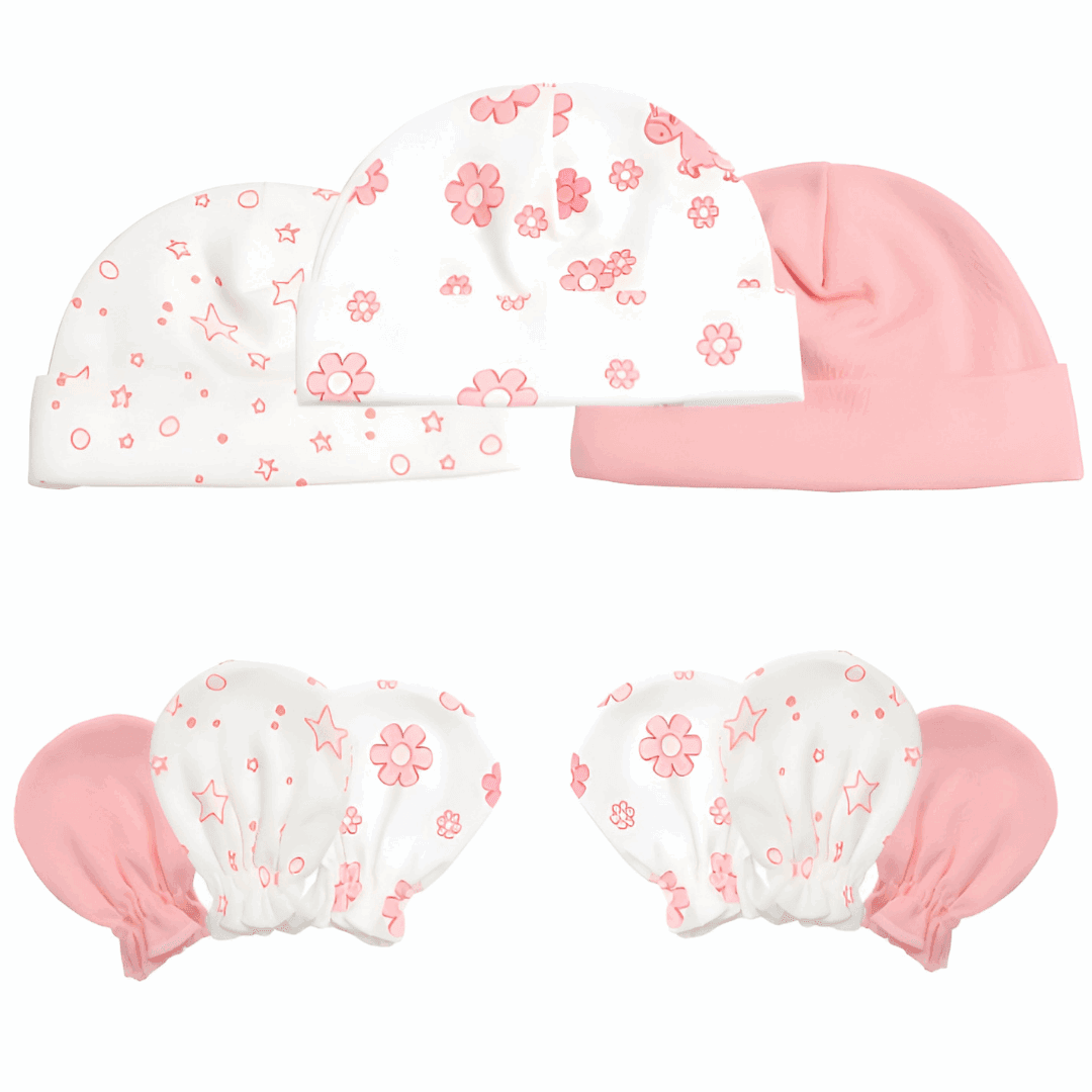 3 ensembles de tuques et mitaines pour bébé 0-6 mois - nouveau-né