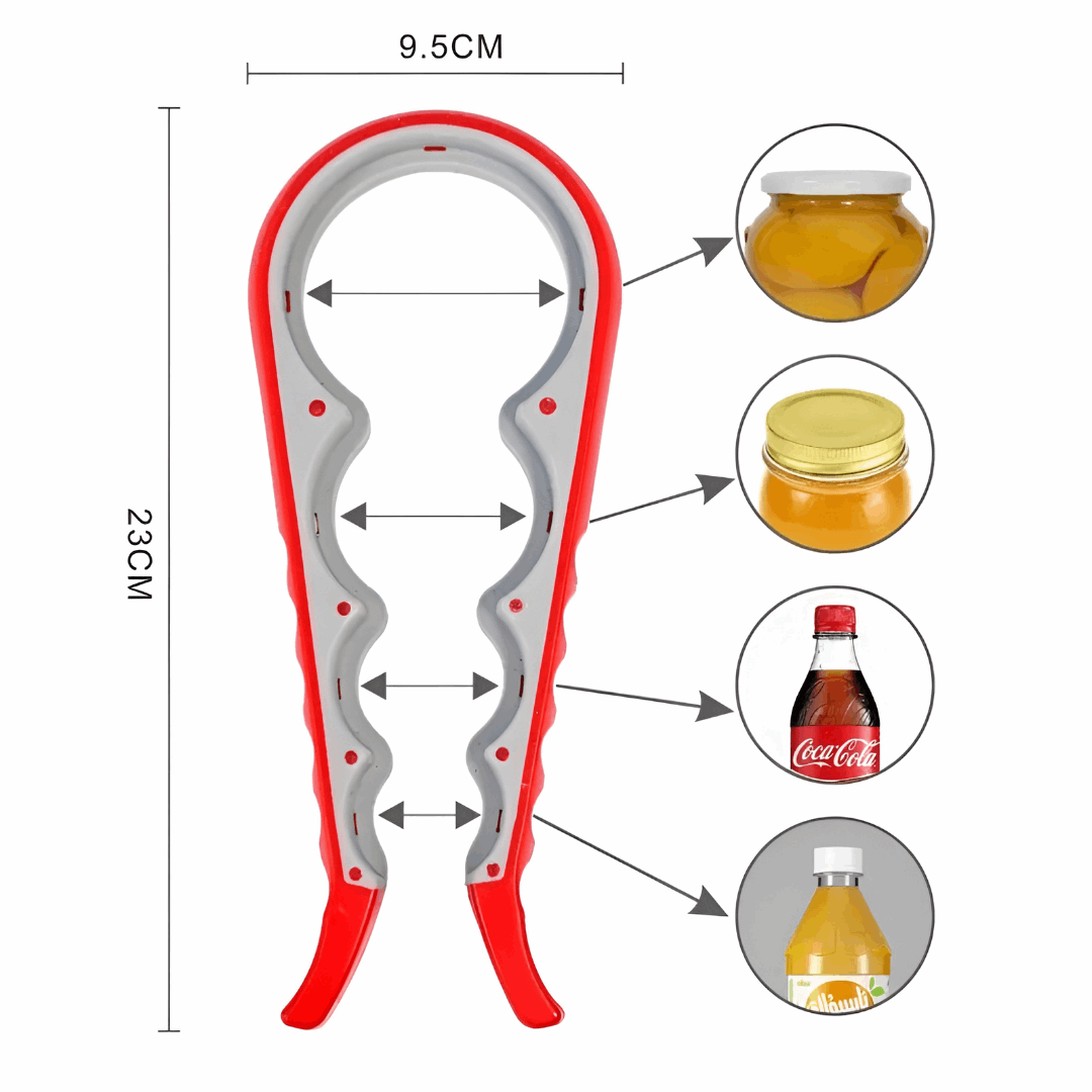 measurement red pot opener 4 in 1 - ouvre pot 4 en 1 rouge dimensions - vlf shop