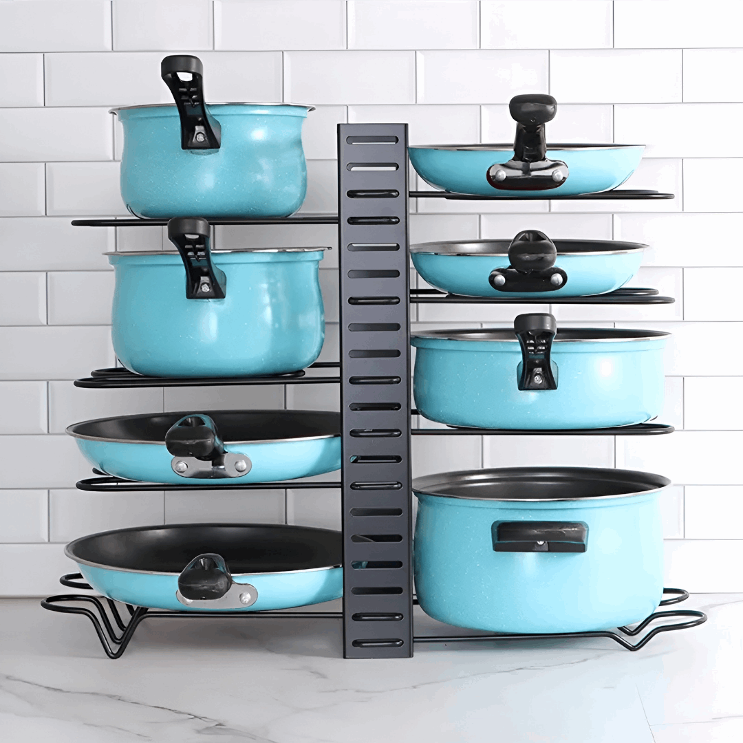 pots and pans organizer - organisateur de casserole et chaudron