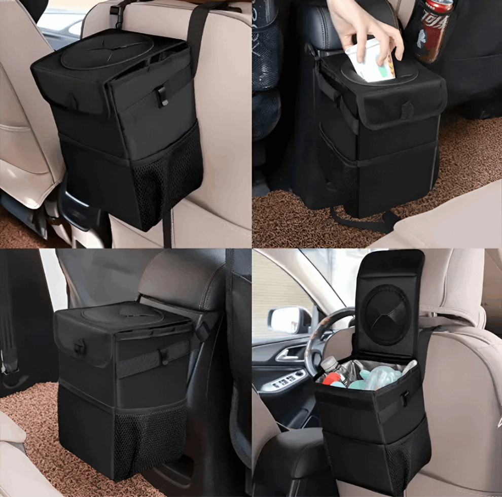 black car trash can bags - poubelle pour voiture noir - vlf shop