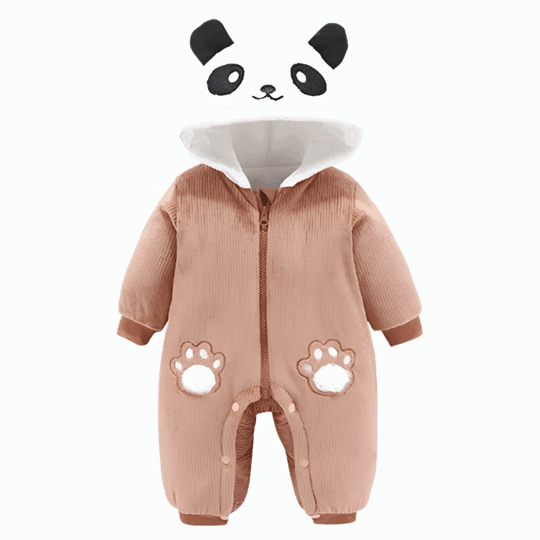 brown panda pajamas - pyjama brun panada pour bébé vlf shop