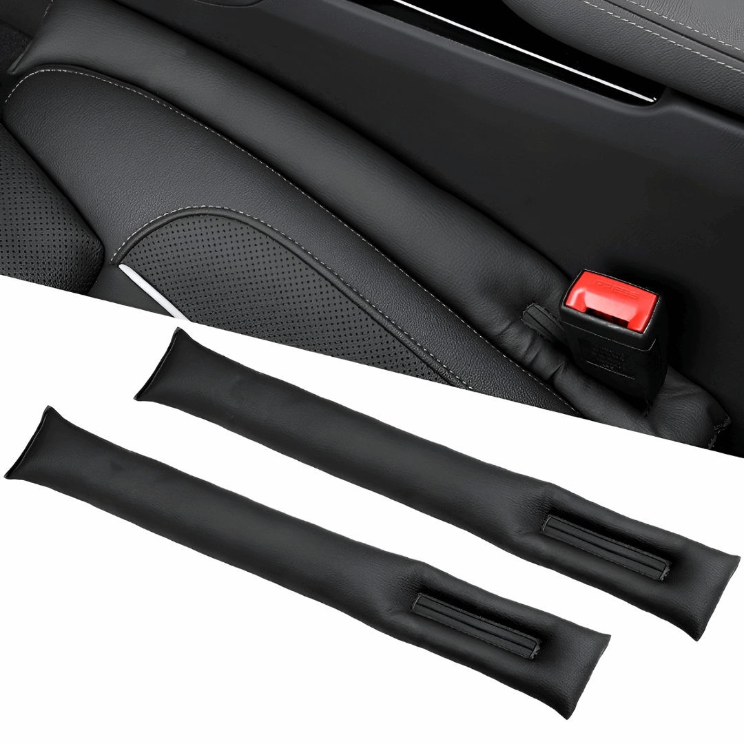 2 black car seat gap filler - 2 remplisseur space banc d'auto