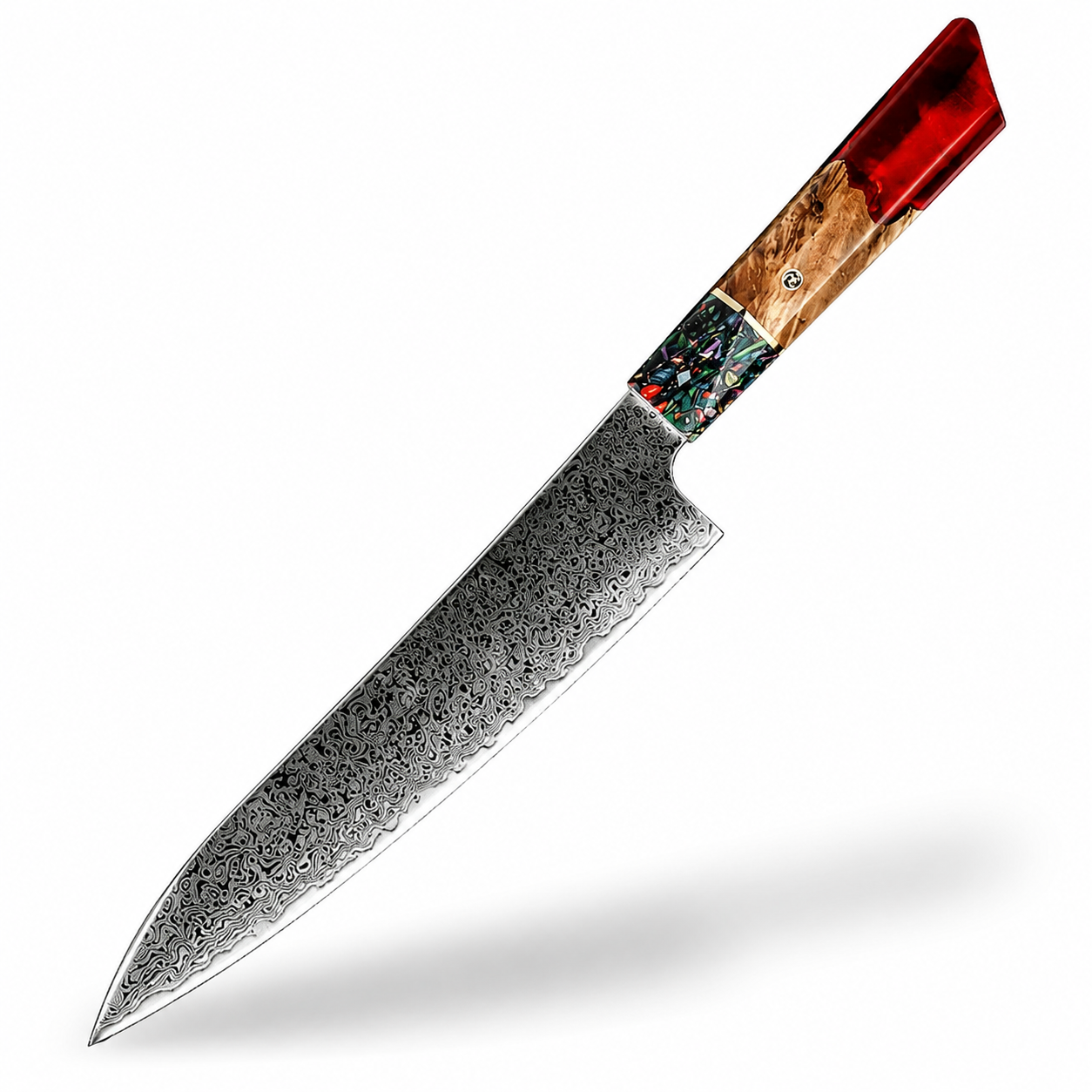 Couteau de chef 8,5", bois et résine rouge