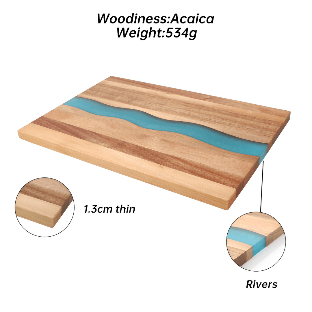 wood and epoxy cutting board