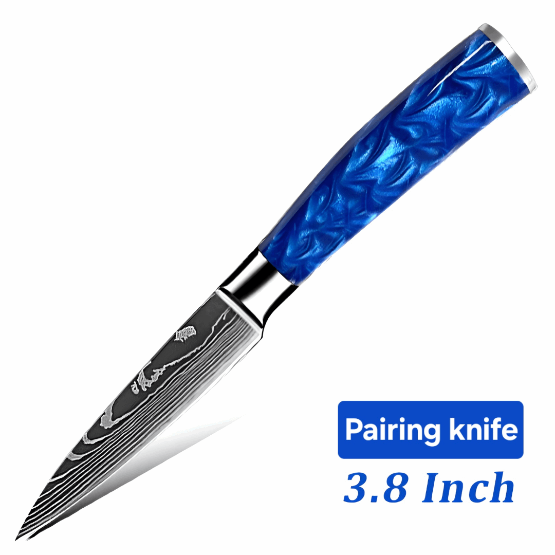 1 blue knife resin and stanless steal - 1 couteau bleu en resin et acier inoxydable