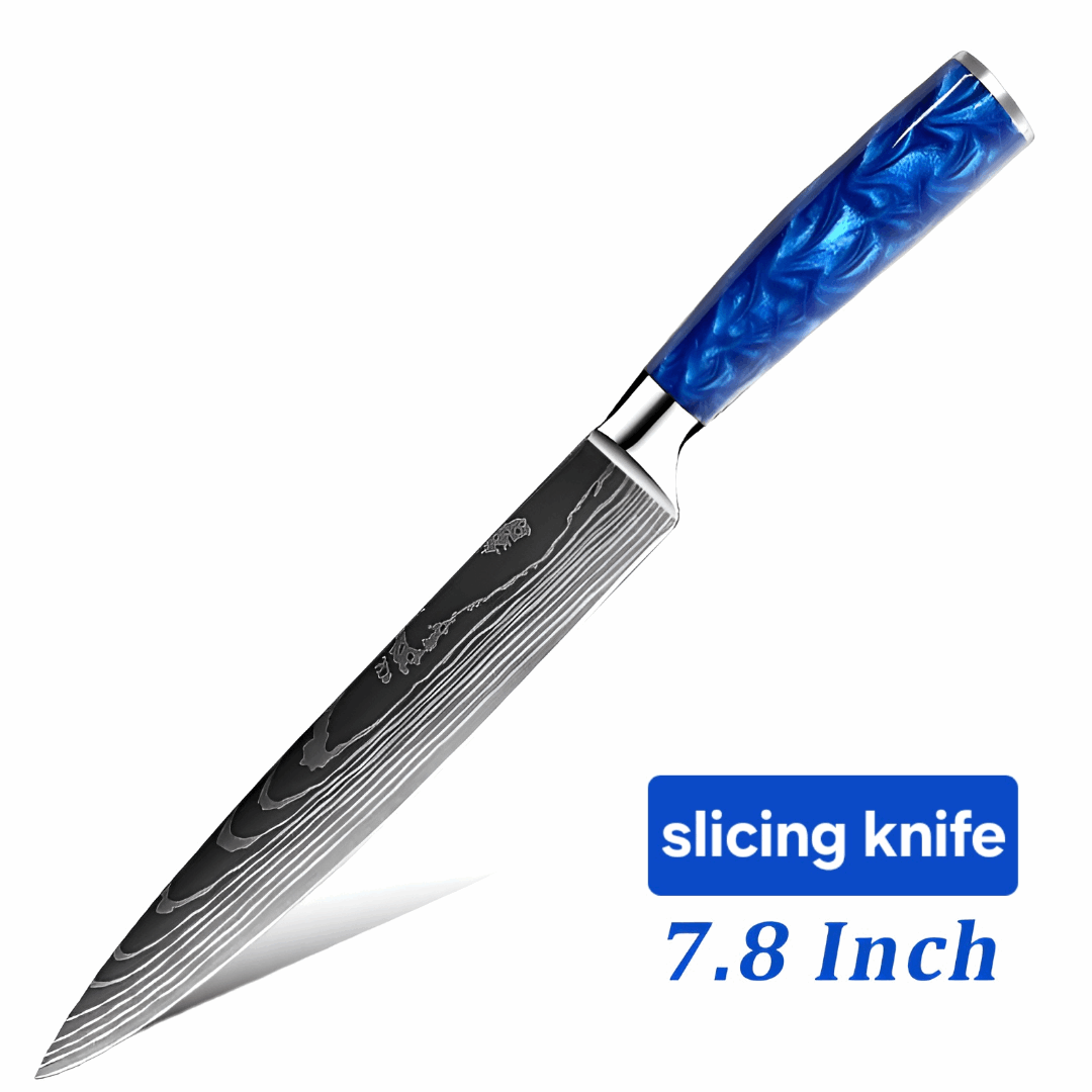 1 blue knife knife resin and stanless steal - 1 couteau  bleu en resin et acier inoxydable