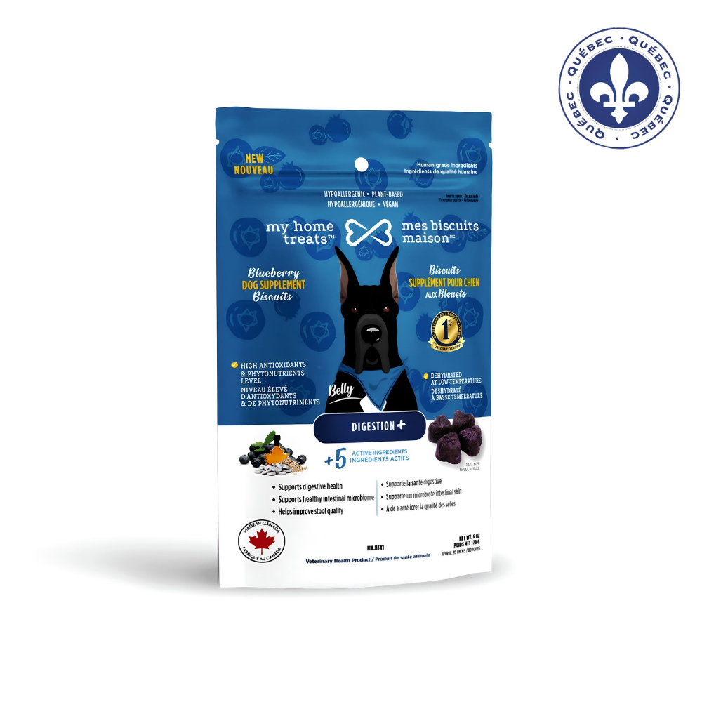 Supplément hypoallergénique pour chien aux bleuets - Digestion+ 170g