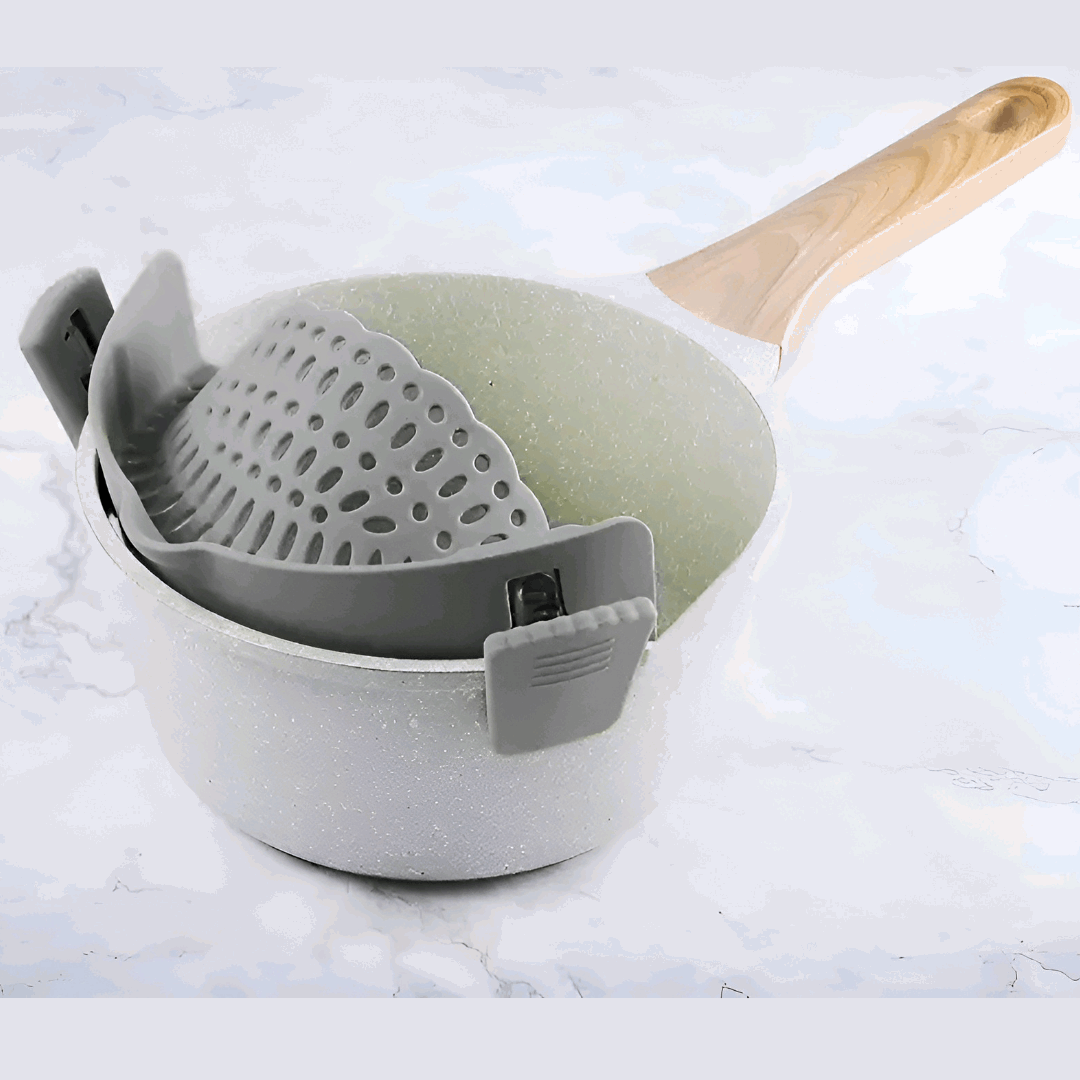 grey pots sillicone strainer - passoir pour chaudron gris en silicone