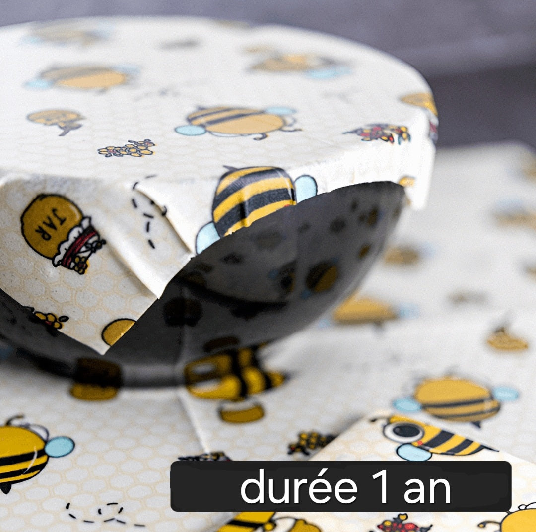 bee wax wrap on a bol - couvre plat en cire d'abeilles - VLF SHOP