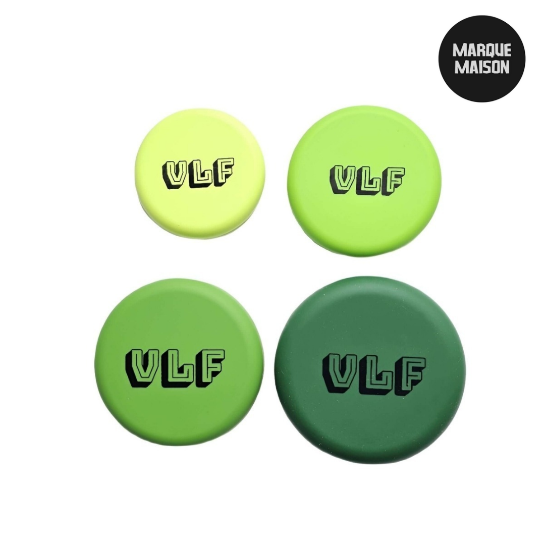 4 couvre-légumes vert en silicone de la marque VLF - 4 green vegetables cover in silicone  